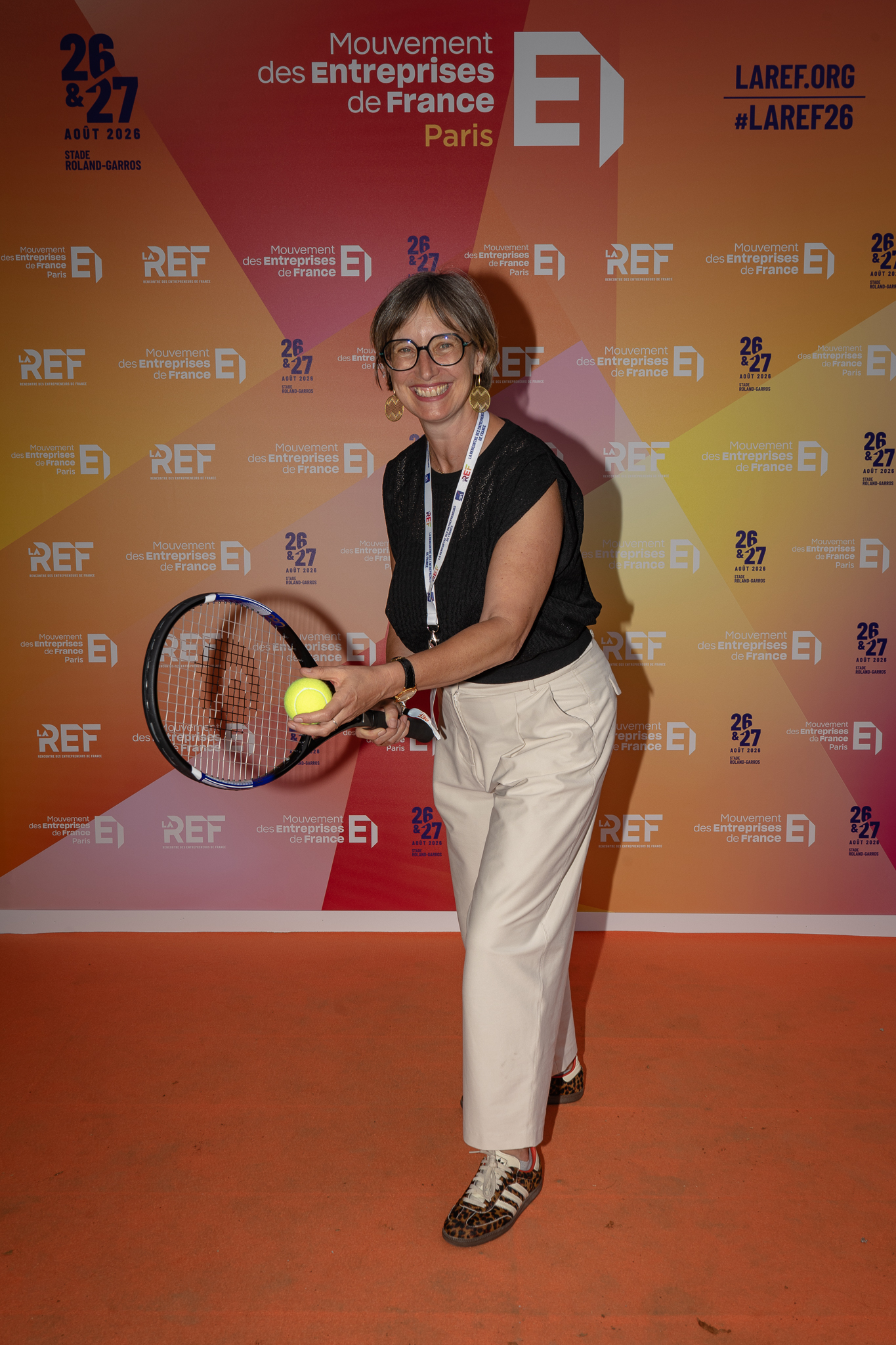 Eleanor Baker at the REF 2026 photo booth at Roland-Garros